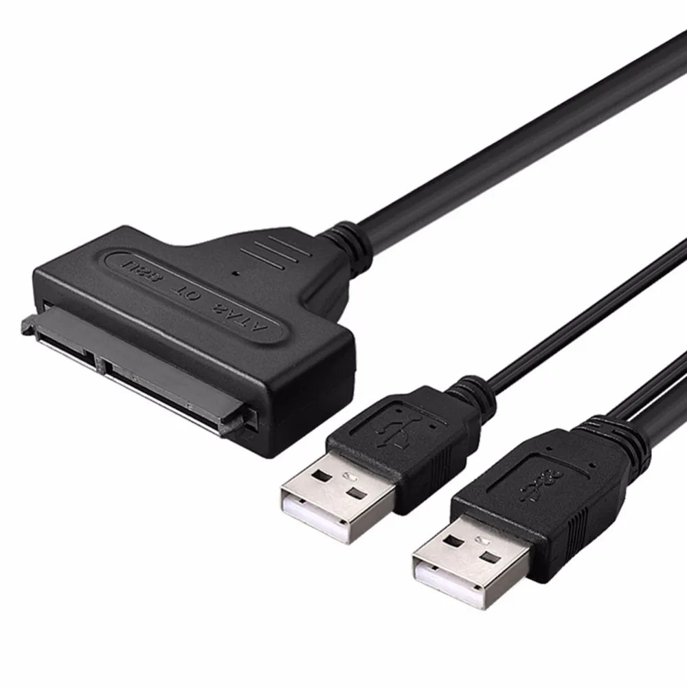 USB 2 0 к SATA 7 + 15 Pin(22Pin) адаптер Y кабель с внешним портом питания DC12V для 5 &quot/3 5&quot HDD SSD