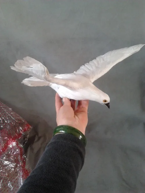 Имитация белого голубя около 36x28 см меховая модель орнамент фотография реквизит