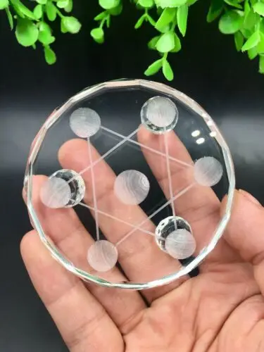 

New 7 star plate Asian Quartz Crystal Healing Ball Sphere Stand