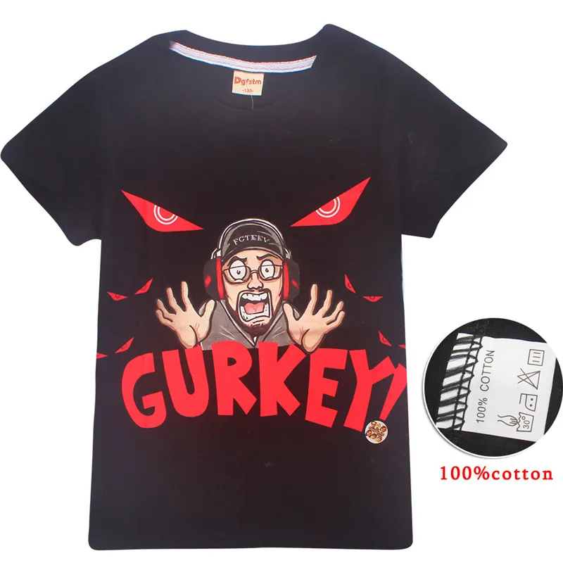 Футболка с надписью GURKEY костюм для мальчиков Детская летняя Рождественская