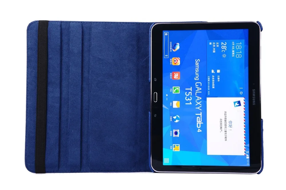 Вращающийся на 360 градусов чехол-подставка из искусственной кожи для Samsung Galaxy Tab 4