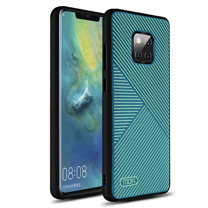 Чехол для huawei mate 20 pro, чехол MOFI mate 20, чехол на заднюю панель для huawei mate 20pro, жидкий силиконовый чехол в полоску, полный Чехол - Цвет: Green