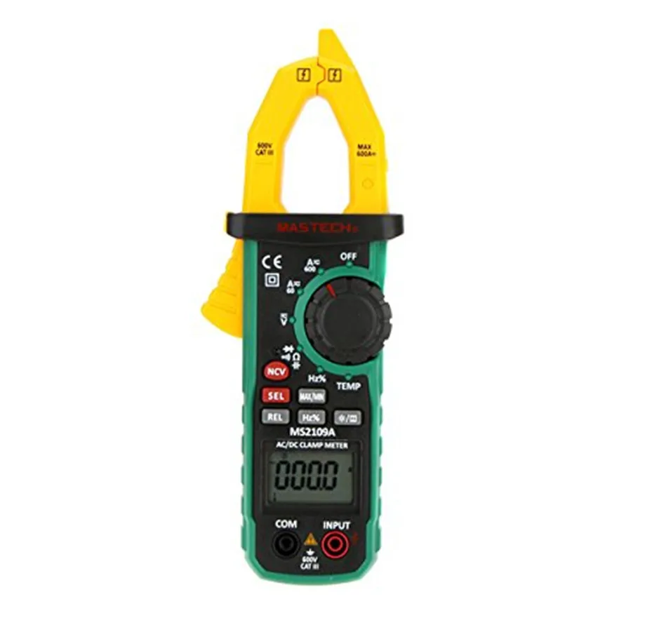 Mastech MS2109A Автоматический диапазон цифровой AC DC токовый клещи мультиметр Гц темп