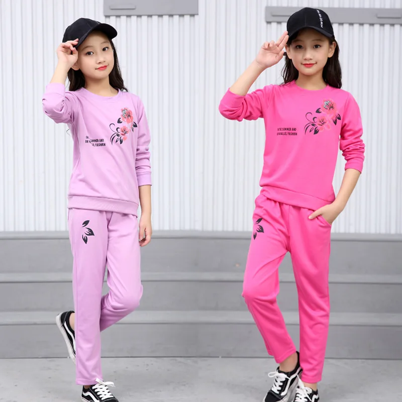 

Рубашка с длинными рукавами для девочек + штаны, комплекты детской одежды на осень и весну, детская одежда для девочек, спортивный комплект, ...