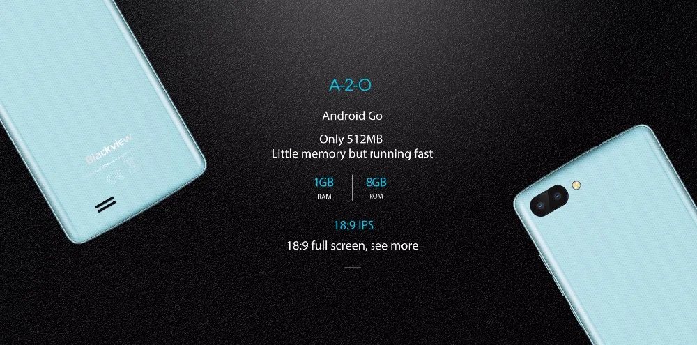 Новинка, смартфон BLACKVIEW A20 Android GO, двойная камера заднего вида, четырехъядерный процессор MT6580M, 1 Гб+ 8 Гб, 3000 мАч, gps, 3g, низкая цена, мобильный телефон