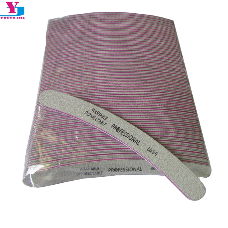 50 шт оптом серый пилка для дизайна ногтей 80/80 Грит шлифовальный буфер маникюрные