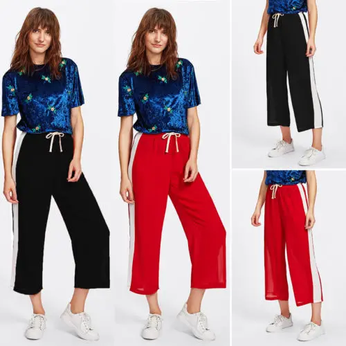 2018 женские свободные широкие брюки весна лето Танцевальные Мешковатые для