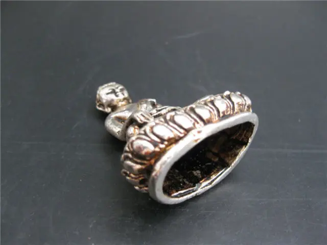 7 ~ 8 см тибетская украшенная ручная работа старая Серебряная резная статуя