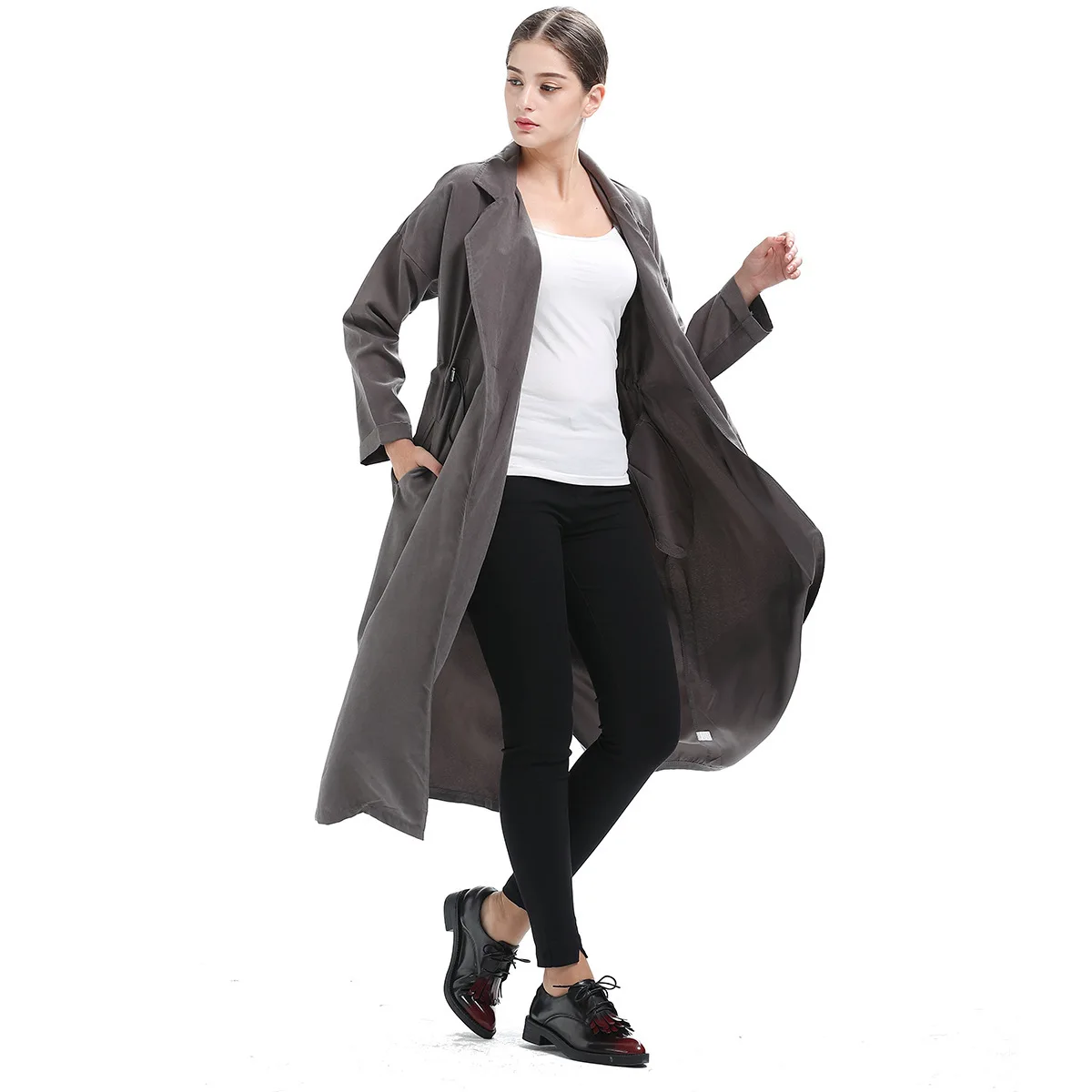 Повседневное хлопковое пальто-Тренч с длинным рукавом 2018 | Женская одежда