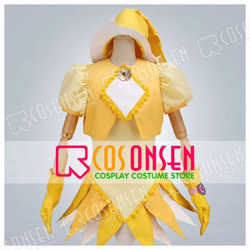 Косплей ONSEN аниме волшебный DoReMi Ojamajo Doremi Asuka Momoko Желтый косплей костюм платье