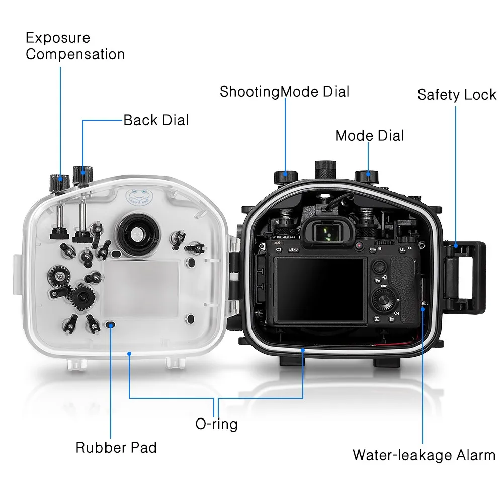 Водонепроницаемые чехлы для подводной камеры Seafrogs 40 м/130 футов чехол Sony A7 III A7R