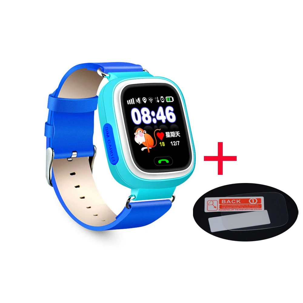 blue Q90 для присмотра за детьми, SOS анти-потерянный часы сим-карта Wi-Fi для Smartwatch Детские умные часы gps позиционная Сигнализация часы PK Q80 Q50 Q60 - Цвет: blue