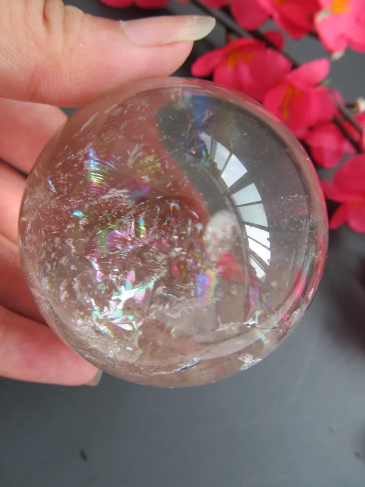 

59 mm natural rare clear quartz crystal ball ball feng shui ball Asia fashion table decoration good luck balloon free shipping