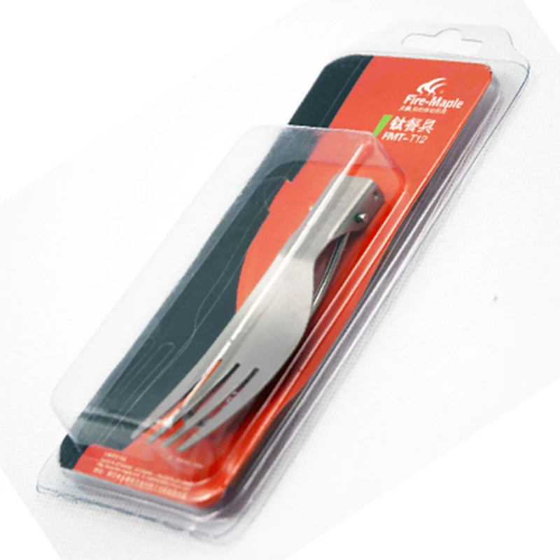 Горячая Распродажа складные столовые приборы титановая вилка портативная