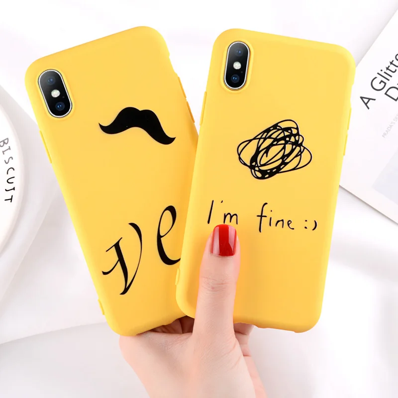 Lovebay чехол для iphone X 7 8 Plus модная Милая мультяшная улыбка с буквами 6 6s мягкая
