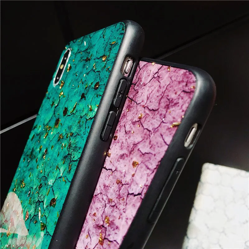 Блестящий Золотой фольгированный мраморный силиконовый чехол для Huawei Mate 20 Nova 3 3i