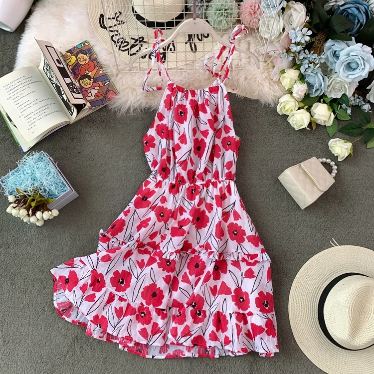 ALPHALMODA летнее платье с цветочным принтом платье на бретельках платье для отдыха на пляже Для женщин моды курорт представительского класса, Цветочный Принт Vestidos