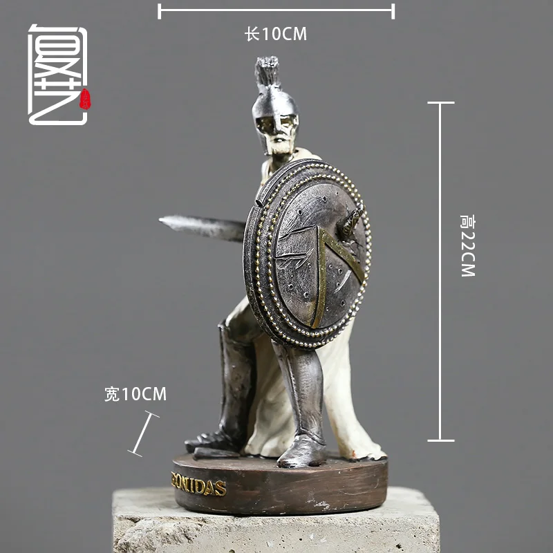 Sparta C Винтажная римская Скульптура солдата, греческая мифологическая фигура, ретро декоративная статуя, средневековая доспехи, статуя Божья статуя, полимерная кукла, Декор - Цвет: Sparta C