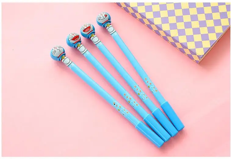 4X Kawaii Doraemon гель канцелярские принадлежности для творчества Ручка школы офис питания 0,5 мм студент подарок награждение приз