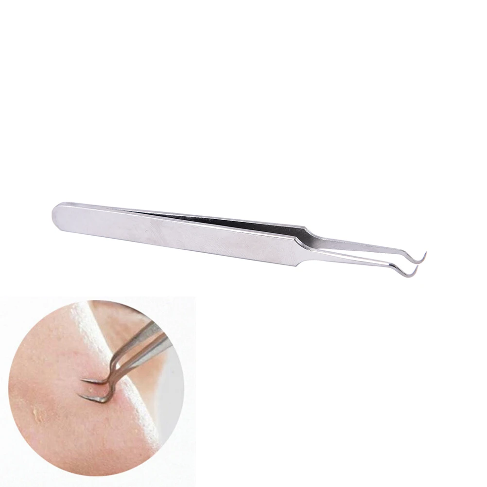 

1piece Newest Acne Needle Tweezers Black Head Pimples Removal Pointed Bend Gib Head Face Care Tools Blackhead Acne Extractor