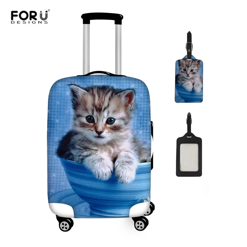 FORUDESIGNS защита багажа от грязи Чехлы милый, с кошками, животными Печать чемодан Крышка туристические Аксессуары Эластичный Чемодан защитные чехлы