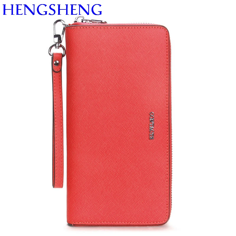 Hengsheng акция красный женский кошелек Модный Женский Длинный из натуральной кожи