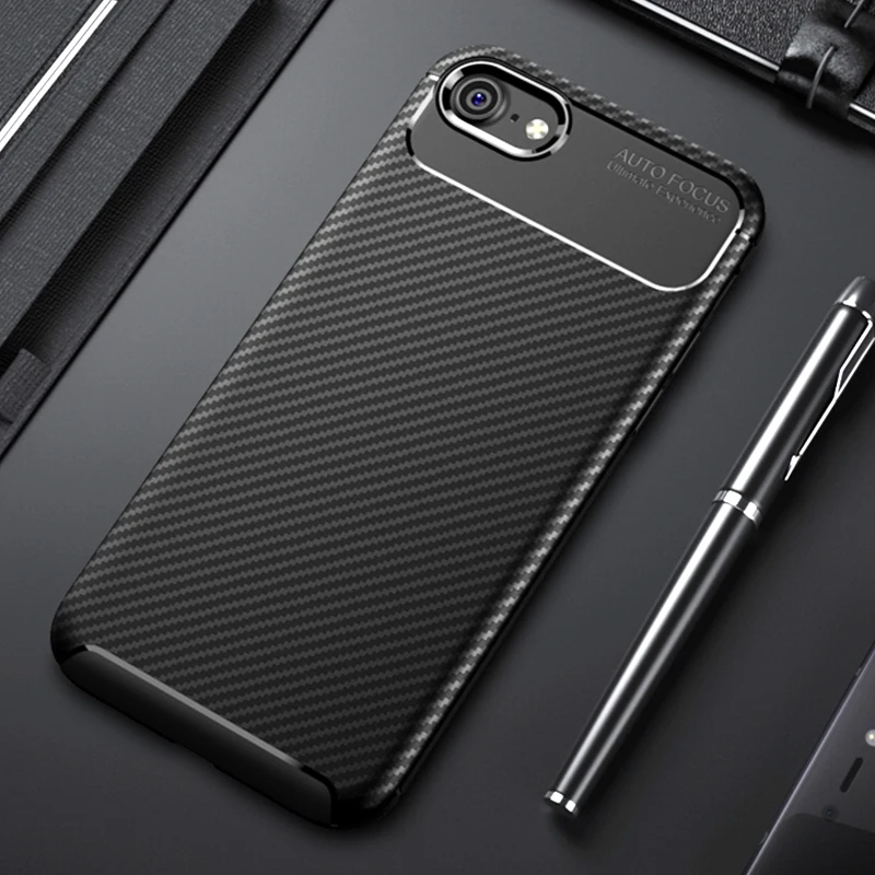 Luxury Carbon Fiber Back Soft Silicone TPU Case For iPhone 6 6s 7 Plus 8 Cases Full Cover Phone |