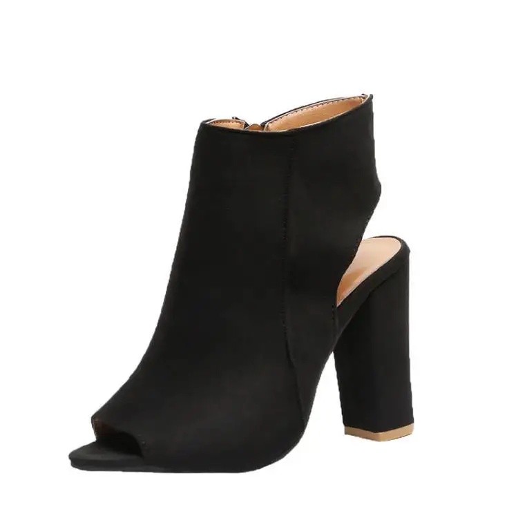 Slim Ankle Boots for Women Peep Toe Square High Heel Boot Cut-out Shoes Woman Fashion Bota Feminina Luxury Designers | Обувь