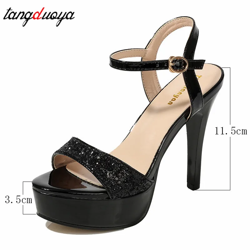 gold platform sandals women high heel zapatillas mujer high heels sandals women wedding shoes with bling heels