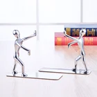 Новинка 2 шт.пара, двойная книжная полка из нержавеющей стали и цинкового сплава, симпатичная металлическая яркая книжная полка, канцелярский инструмент