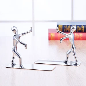 Новинка 2 шт.пара, двойная книжная полка из нержавеющей стали и цинкового сплава, симпатичная металлическая яркая книжная полка, канцелярский инструмент