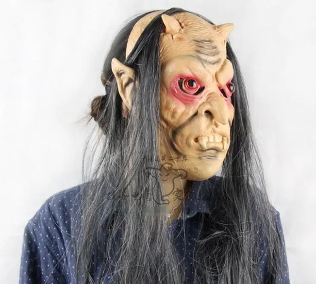 2017 заводская цена страшная длинная маска для Хэллоуина с красными глазами