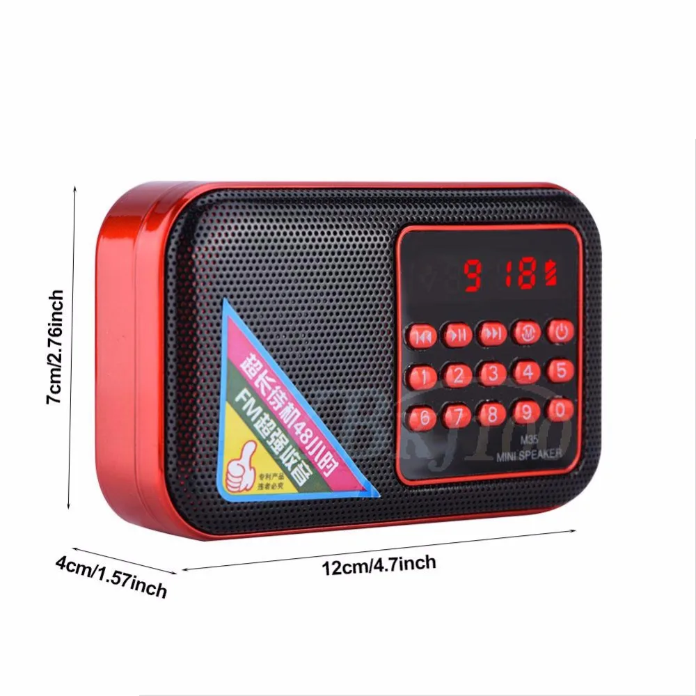 M35 портативный мини fm радио динамик музыкальный плеер TF карта USB AUX голос для