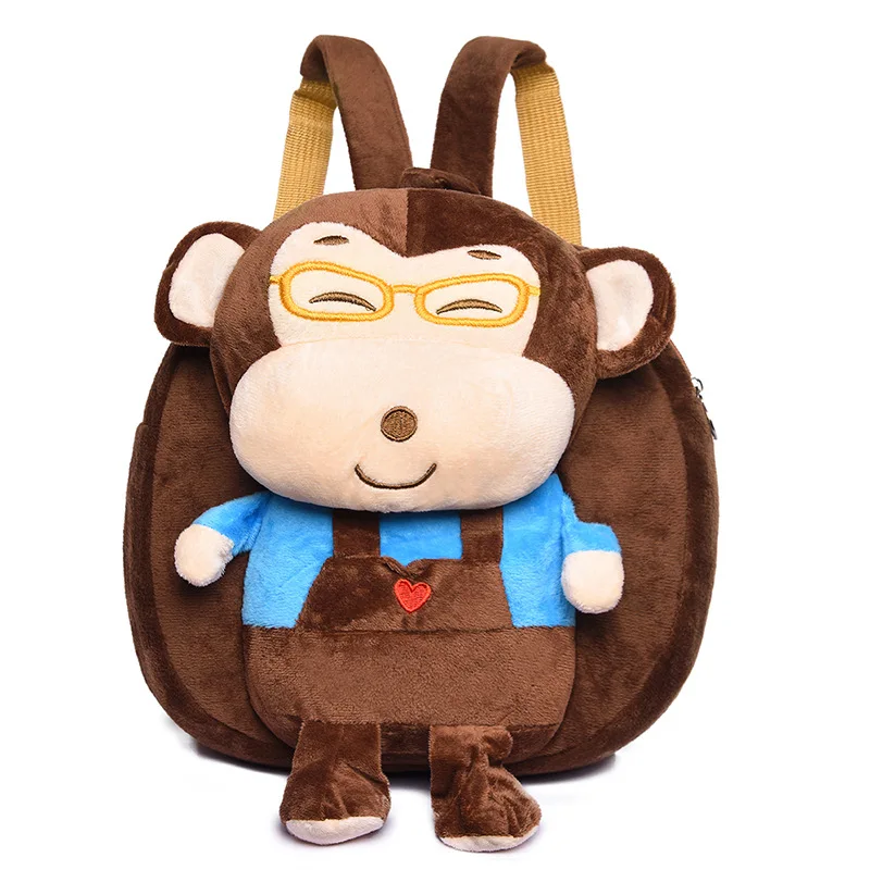 monkey brown Милый мультфильм детский плюшевый рюкзак игрушки чучела пчела Медведь обезьяна мини школьные сумки детские подарки мальчик девочка ребенок студенческий сумки прекрасный - Цвет: monkey brown