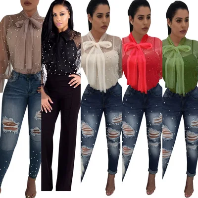 Женские платья в европейском и американском стиле сетчатые топы с бисером