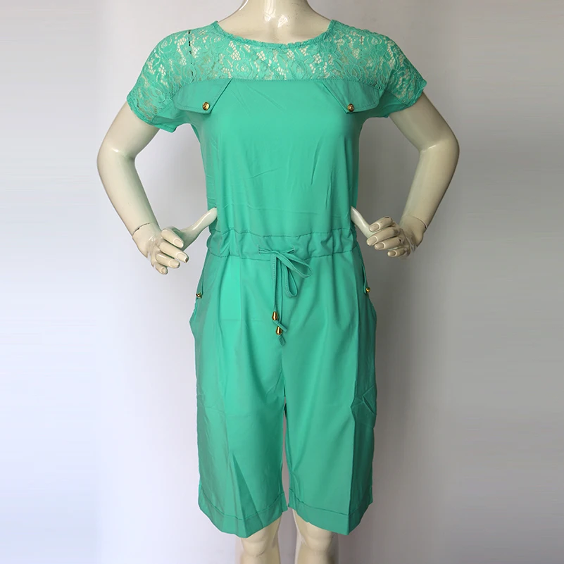 Женский кружевной лоскутный комбинезон Комбинезоны Плюс Размер до колена