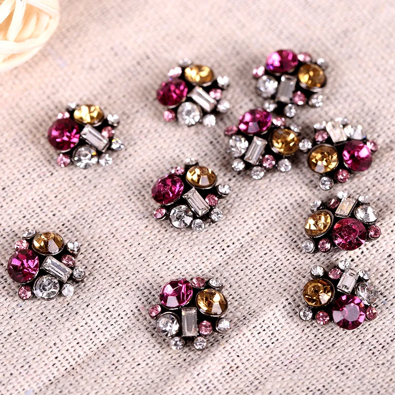 Блестящие украшения для ногтей Blueness 10 шт. подвески Стразы 3D металлический сплав