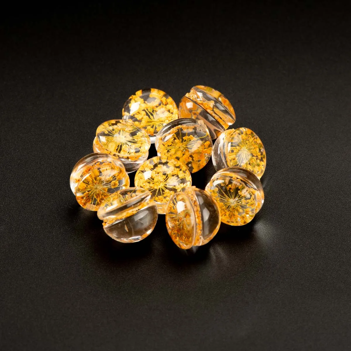 12 # железная проволока стеклянные бусины ручной работы с цветами не для