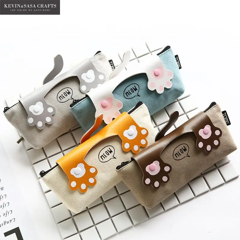 Чехол для карандаша с кошками качественные школьные принадлежности