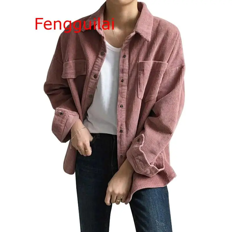 Женская Вельветовая куртка в стиле Харадзюку Осень-зима 2019 | одежда