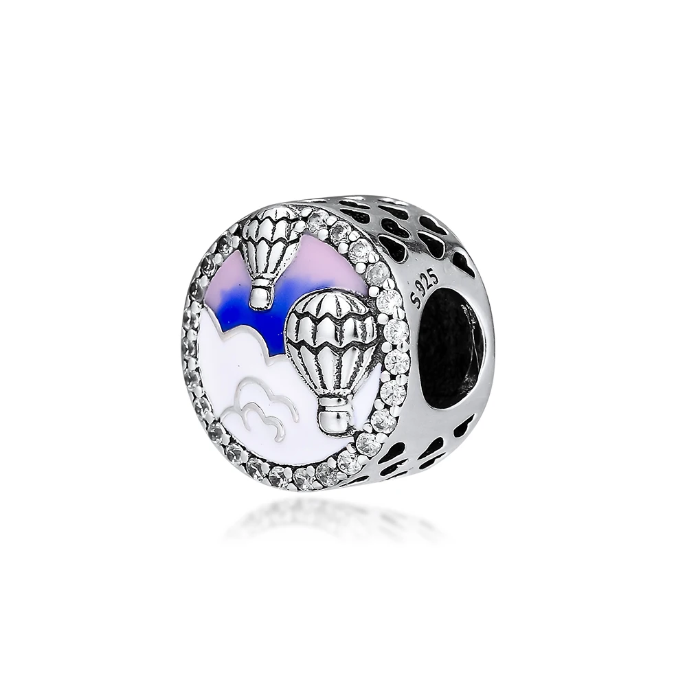 

CKK Fit Europe Bracelets Hot Air Balloon Trip Charms Sterling Silver 925 Original Beads for Jewelry Making Charm Joyas kralen