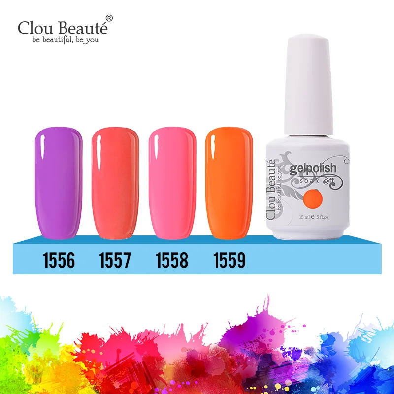 Clou Beaute УФ-гель для ногтей чистый цвет Лак Профессиональный лак для ногтей гель Лаванда розовый телесный гель лак 1579