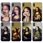 Черный чехол из ТПУ для iphone 5 5s SE 2020 6 6s 7 8 plus x 10, силиконовый чехол для iphone XR XS 11 pro MAX, чехол с рисунком Моны Лизы