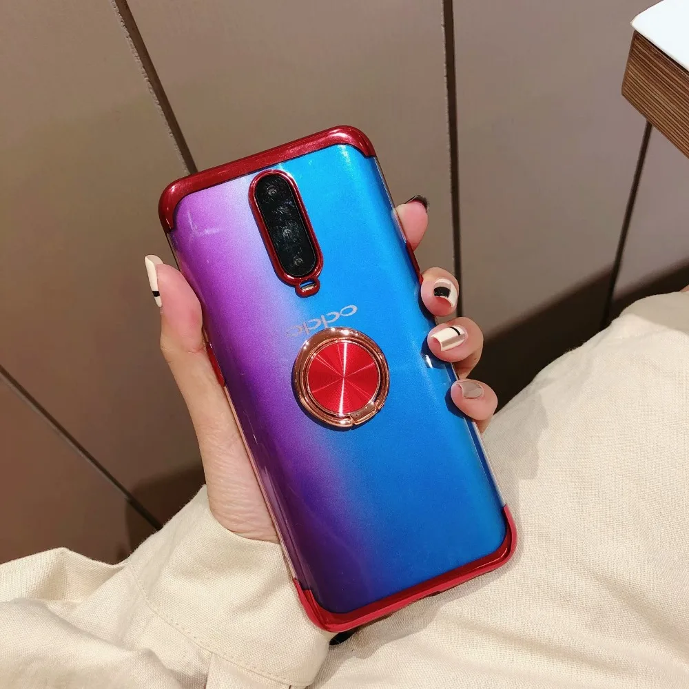 for OPPO R15 R15S R17 Pro R15X A83 A1 A79 A5 A3S F9 A7X A7 Find X R11S Magnetic Holder Case Cover Soft Plating Cellphone |