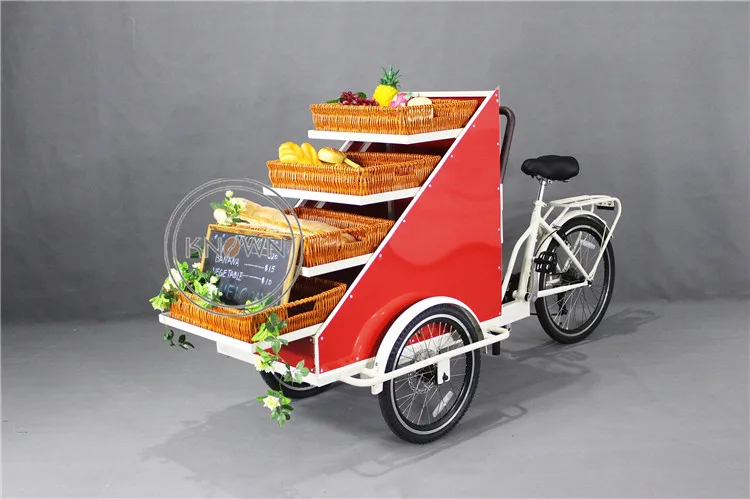 Электрический Грузовой t ricycle Еда тележка для велосипеда цветочниц на свадьбе