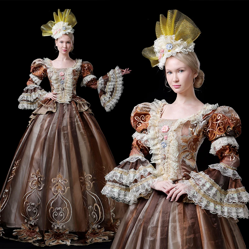 

18th Century Rococo Gothic Marie Antoinette Victorian Party Dress Period Theater Ruffle Women Costumes