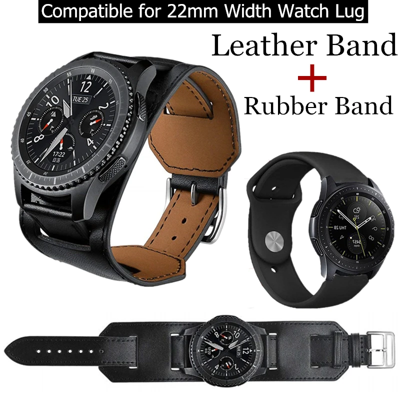 

Ремешок из натуральной кожи для Samsung Galaxy Watch 46 мм 22 мм, браслет для Tour, кожаный ремешок для часов Gear S3 Classic/Frontier