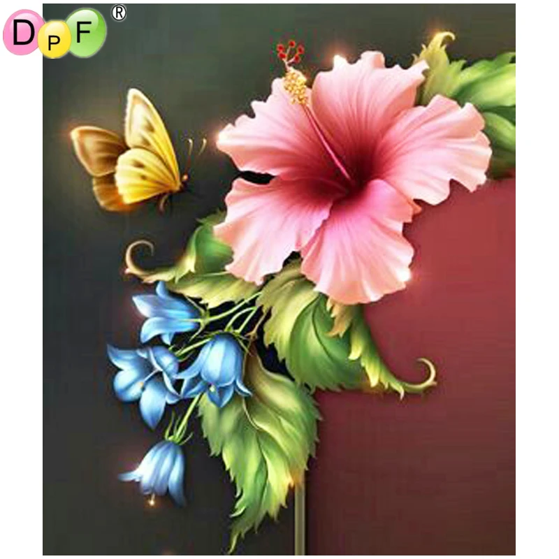 

DPF 5D Круглая Полная Алмазная вышивка рукоделие morning glory Бабочка Алмазная Живопись Вышивка крестом декор из алмазной мозаики ремесло