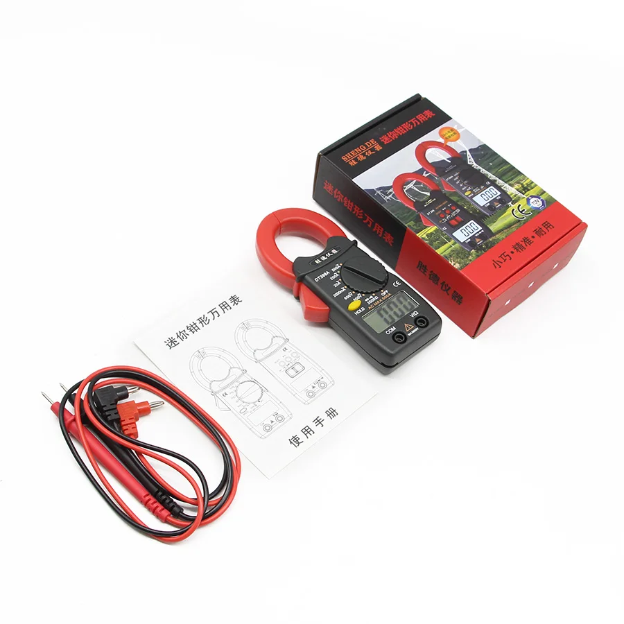 DT399A with box DT399A цифровой клещи мини зажим для амперметра мультиметр небольшой измеритель тока Напряжение Ток Сопротивление тестер - Цвет: DT399A with box