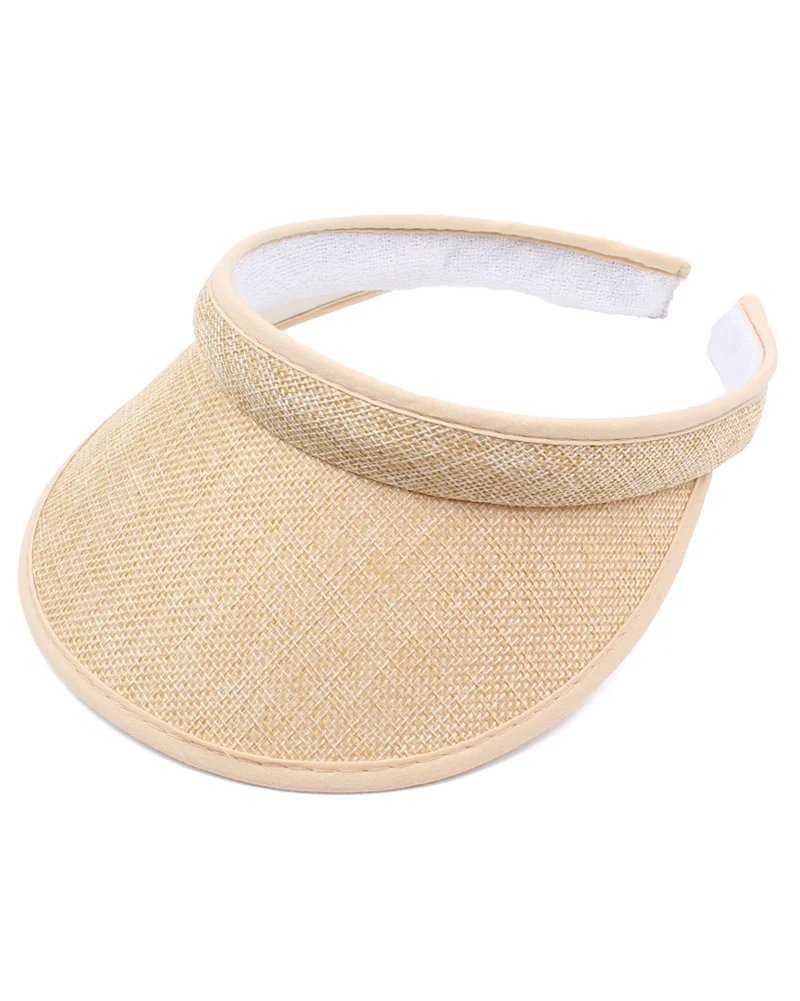 Шляпа от солнца Соломенная с широкими полями женская базовая пляжная шапка без